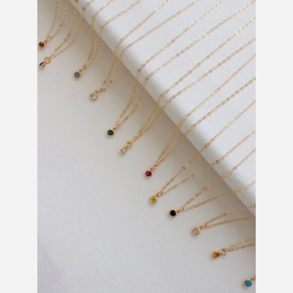 March Birthstone Necklace – Aquamarine Charm on 18" Gold Filled Chain - Picture 2 of 5